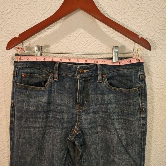 Anne Taylor Loft Women's original boot fit medium wash whiskered denim jean sz 6 - Picture 5 of 11